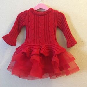 Bonnie Baby Sivanna Sweater Dress: Red, 18 months